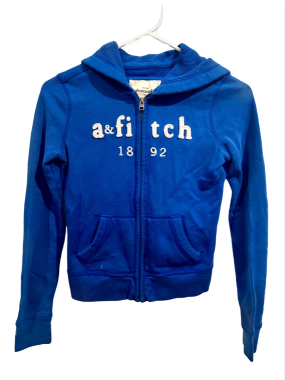 Abercrombie & Fitch Royal Blue Kids Zip Hoodie with Logo